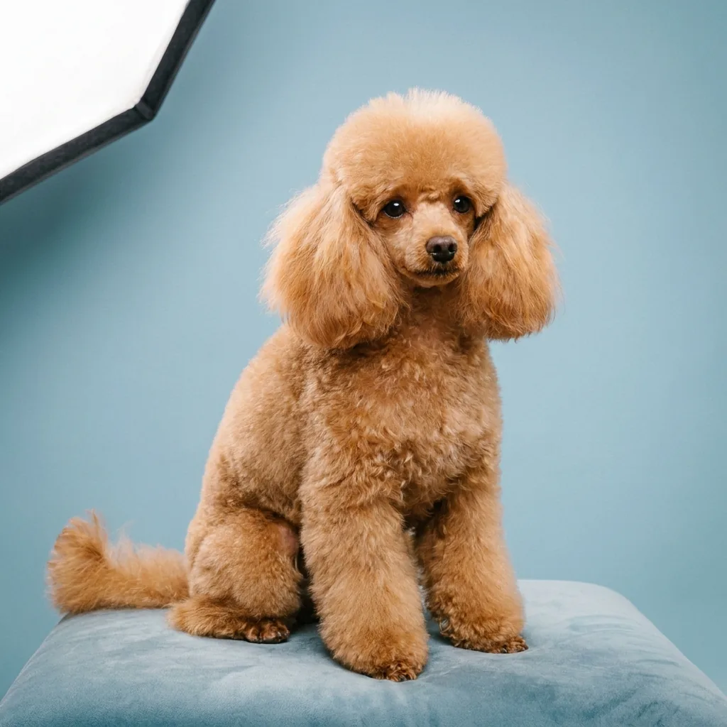 Poodle recién bañado